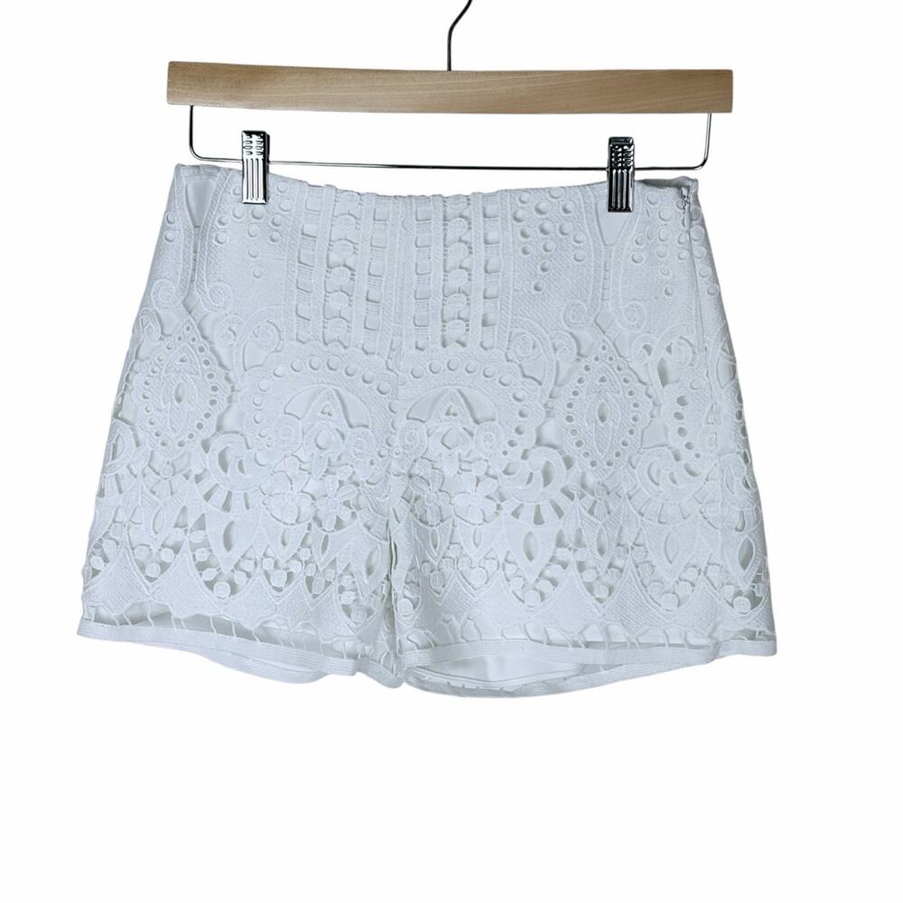 Waverly Grey White Lace Shorts Size 2 Festival Coquette Euro Summer